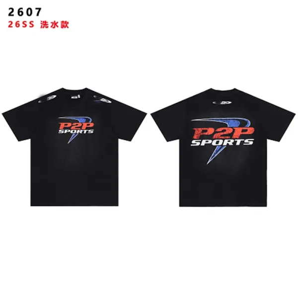 Design P2P Sports Graphic Print Black T-Shirt T-Shirts - 4