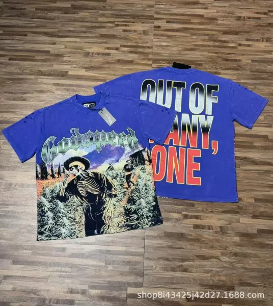 Godspeed x Unknown Brand Out Of Many, One Graphic T-Shirt Blue - 1
