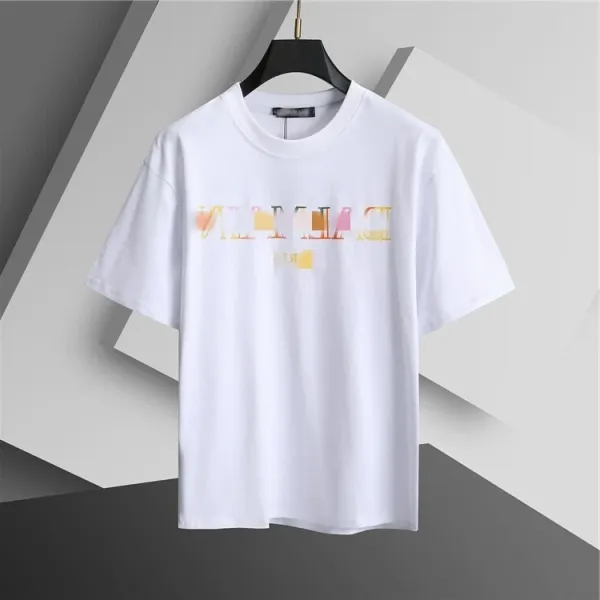 Design Gradient Logo Print White T-Shirt Tops.t Shirts - 1