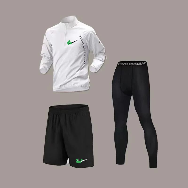 Nike Classic Running Set Black Green Activewear - 9