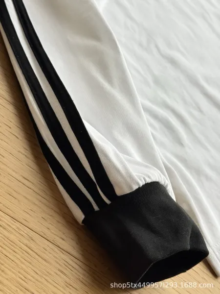 Adidas Originals Polo Black with White Collar and Three-Stripe Sleeves Polo Shirt - 13