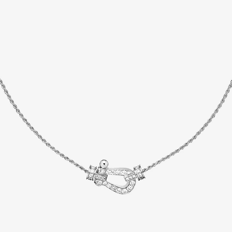FRED Force 10 Small Model Diamond Necklace Silver Jewelry