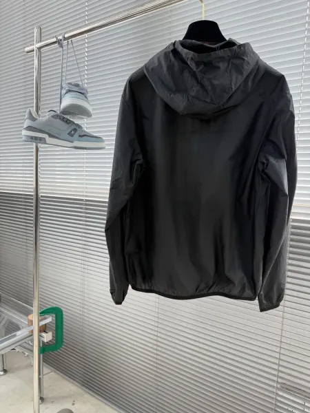 Prada Re-Nylon Hooded Windbreaker Black Outerwear - 10