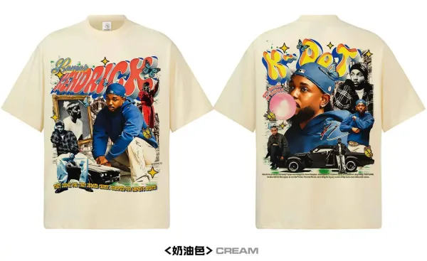 Design Kendrick Lamar Collage Graphic T-Shirt White - 14