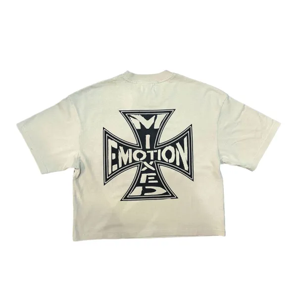 Design Emotion Xed Iron Cross T-Shirt Beige T-Shirts - 1