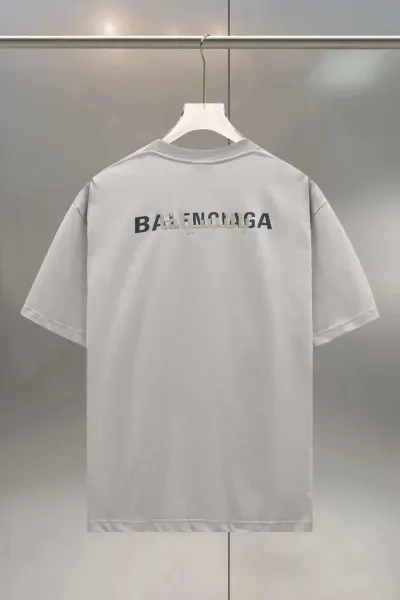 Balenciaga Logo Print Oversized T-Shirt Gray - 1