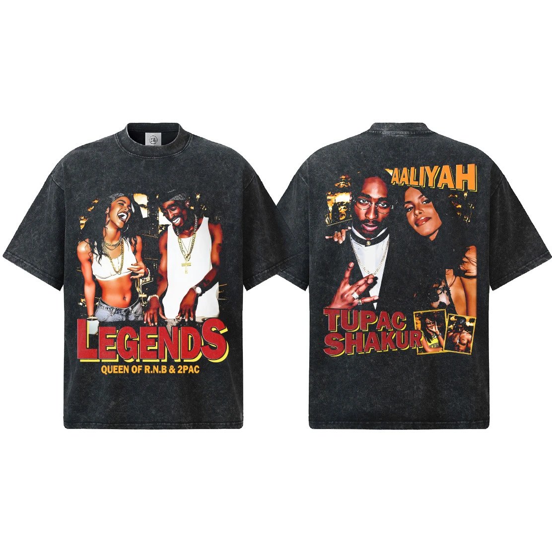 BreakSilence Tupac Shakur Black Graphic Oversized T-Shirt