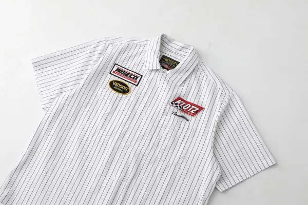 Vanson Leather x Supreme x Wiseco x Klotz Racing Pinstripe Work Shirt White - 18