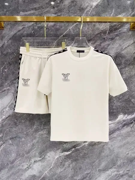 Louis Vuitton Monogram Stripe Set White T-Shirt and Shorts - 1