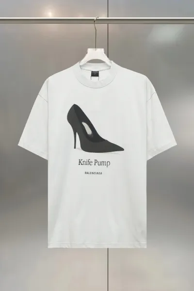 Balenciaga Knife Pump White T-Shirt - 1