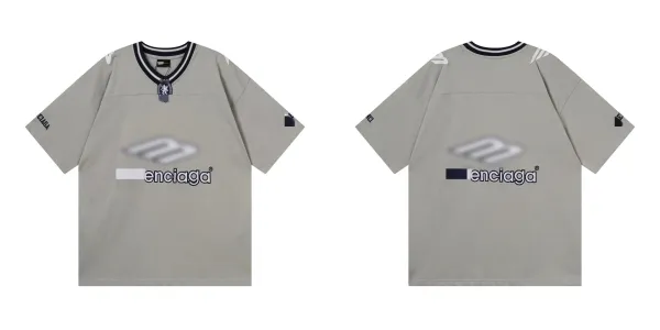 Design Enciaga V-Neck Football Jersey Gray T-Shirt T-Shirts - 1