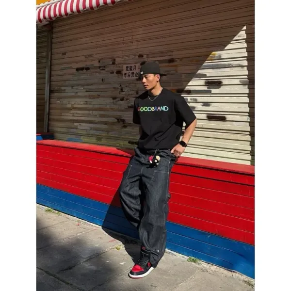 GOOD BRAND Rainbow Logo Graphic T-Shirt Black - 9