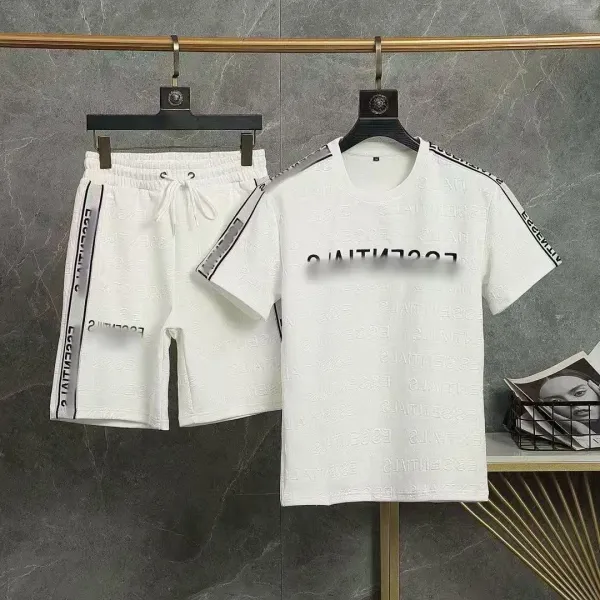 Fear of God Essentials Logo-Print White T-Shirt and Shorts Set - 1