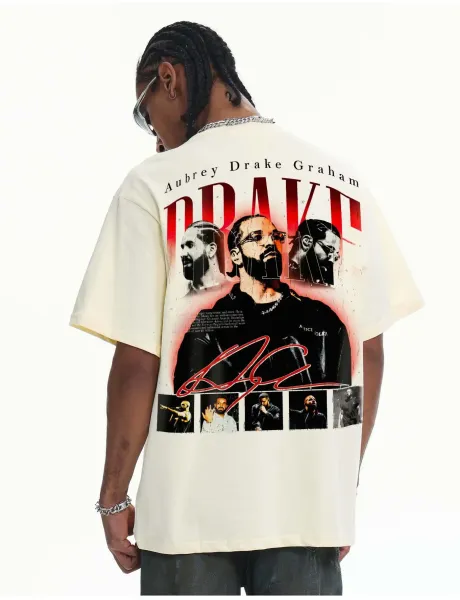 Drake OVO x Design Drake Portrait Graphic T-Shirt White - 19