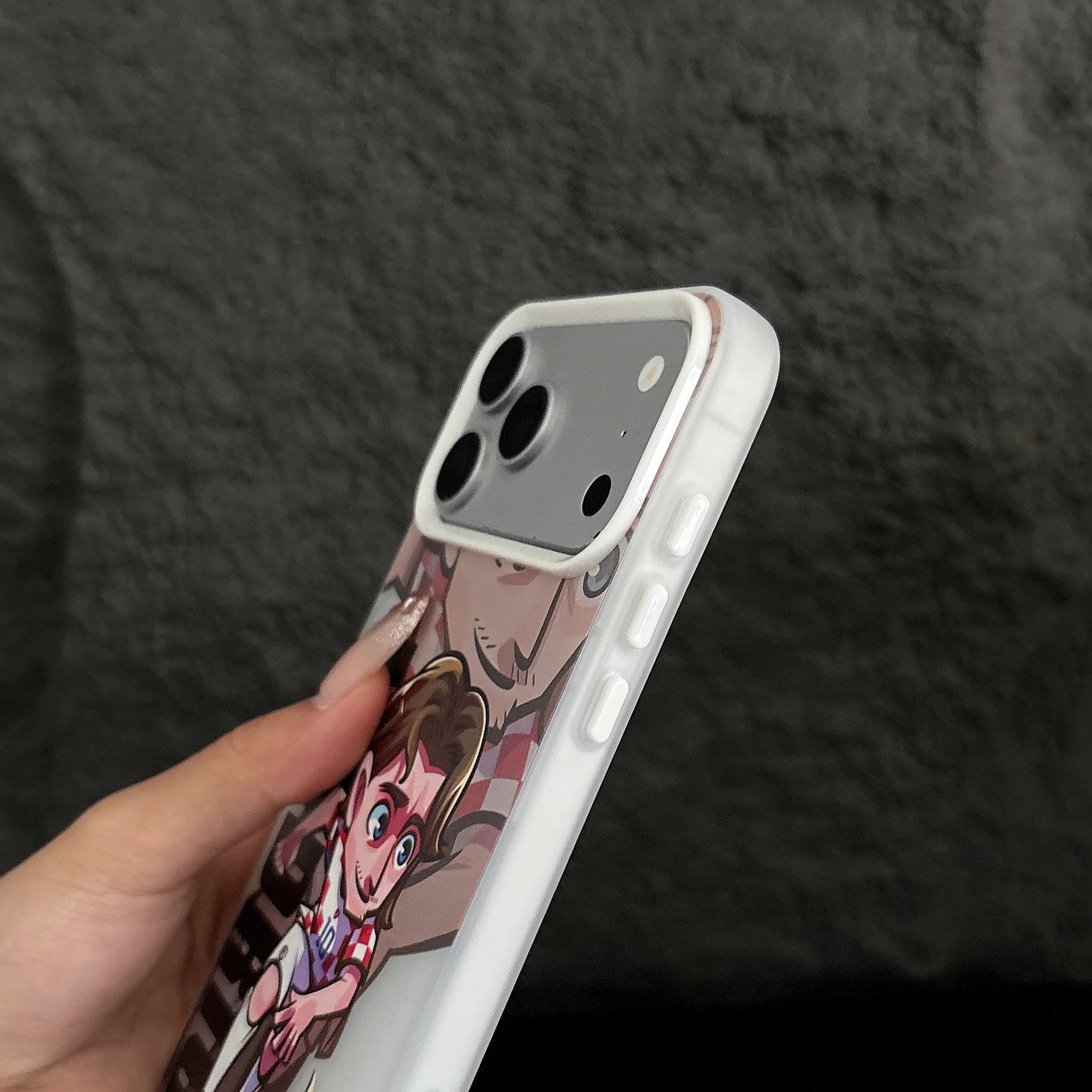 Clear Silicone Phone Case With Cartoon Soccer Player Design Transparent Sporty