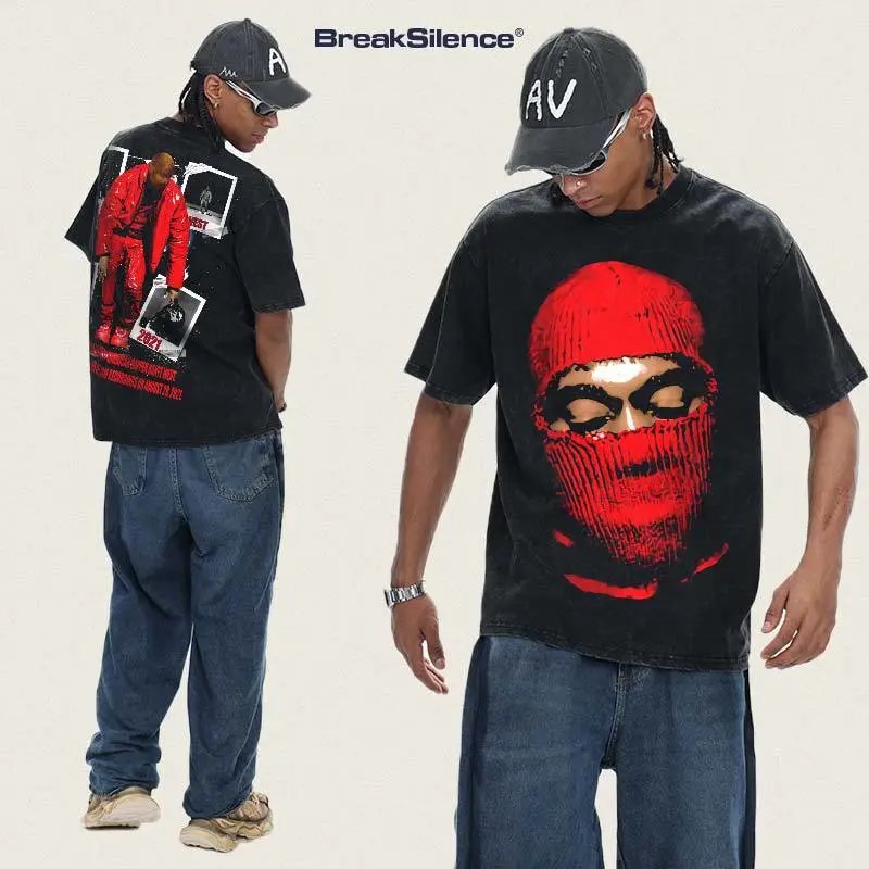 BreakSilence 300G Drop Shoulder Plain Short Sleeve T-Shirt