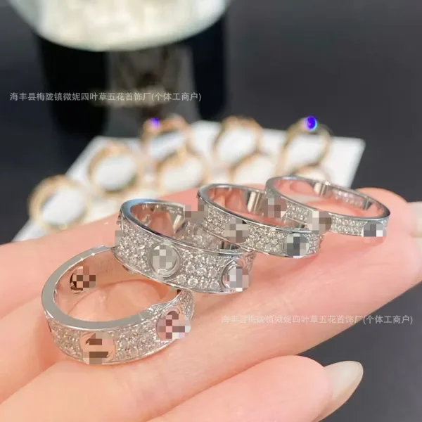 Cartier Love Ring White Gold Single Diamond Ring Jewelry - 8