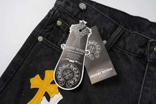 Chrome Hearts Cross Logo Denim Shorts Black - 31