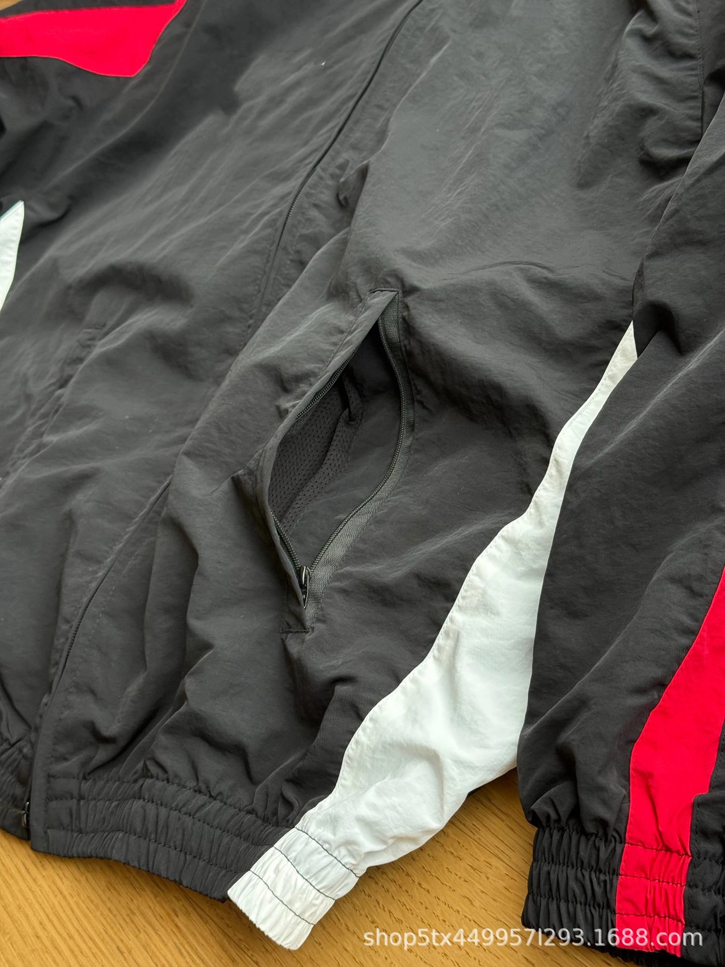 Design Windbreaker Jacket Black Red White Outerwear.windbreaker - 8