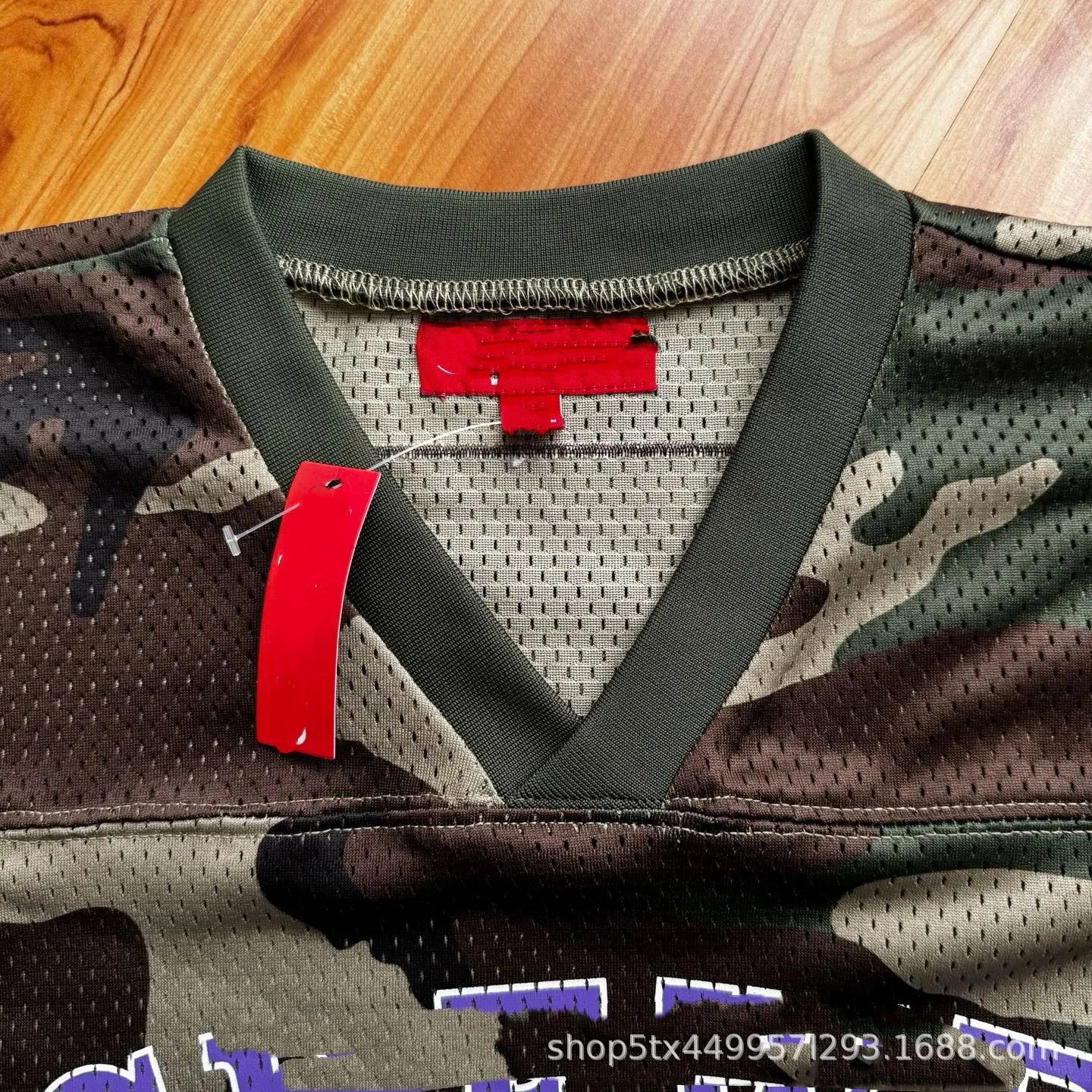 Design Custom Photo Print Mesh Jersey Black Camo Blue - 7