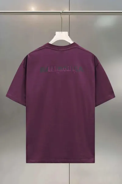 Balenciaga Logo Print Oversized T-Shirt Purple - 1