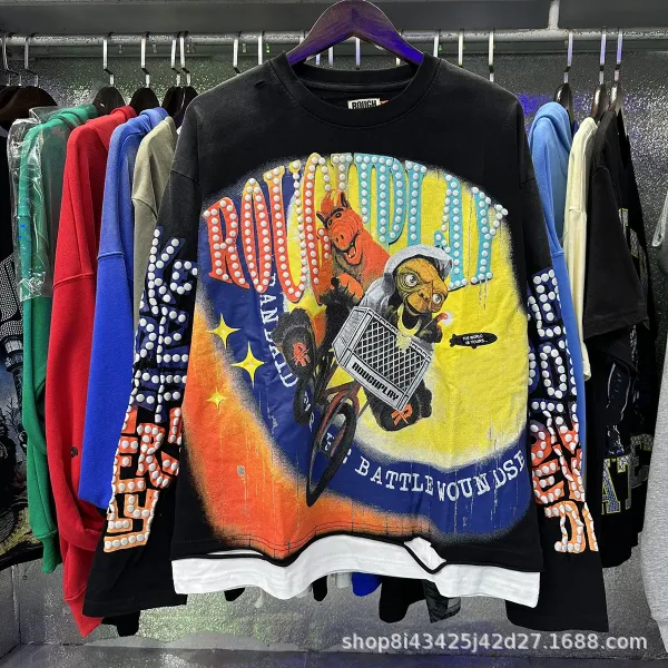 Design Roughplay x E.T. Inspired Graphic Oversized T-Shirt Black T-Shirts - 1