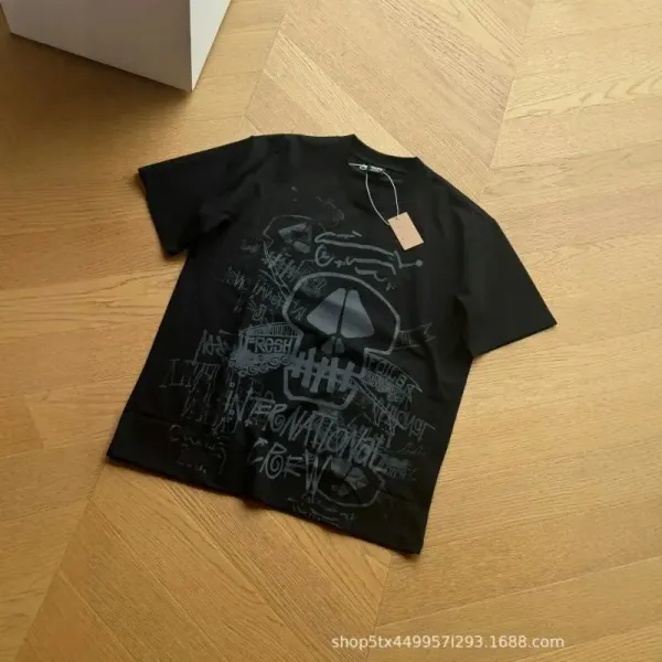 Design Skull Graphic Print Black T-Shirt - 1