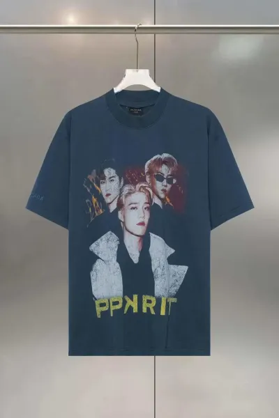 Balenciaga PPXRT Graphic Print Oversized T-Shirt Navy - 1