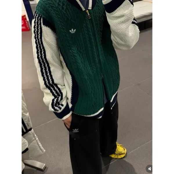 Adidas Originals Knit Cardigan Brown Multicolor Cardigan Outerwear.cardigan - 11