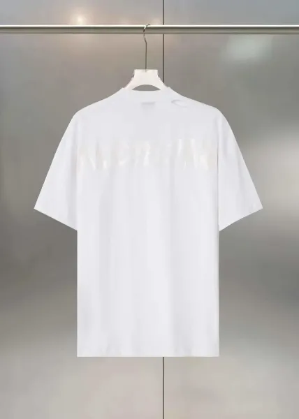 Balenciaga Logo Print Oversized T-Shirt White - 1