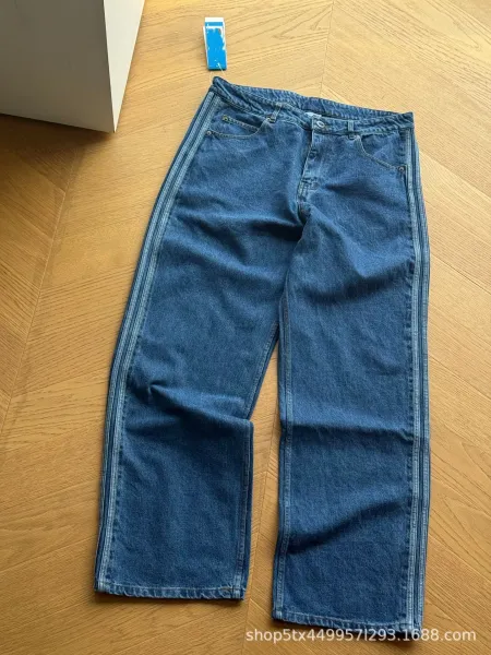 Design Wide-Leg Straight Jeans Blue - 1