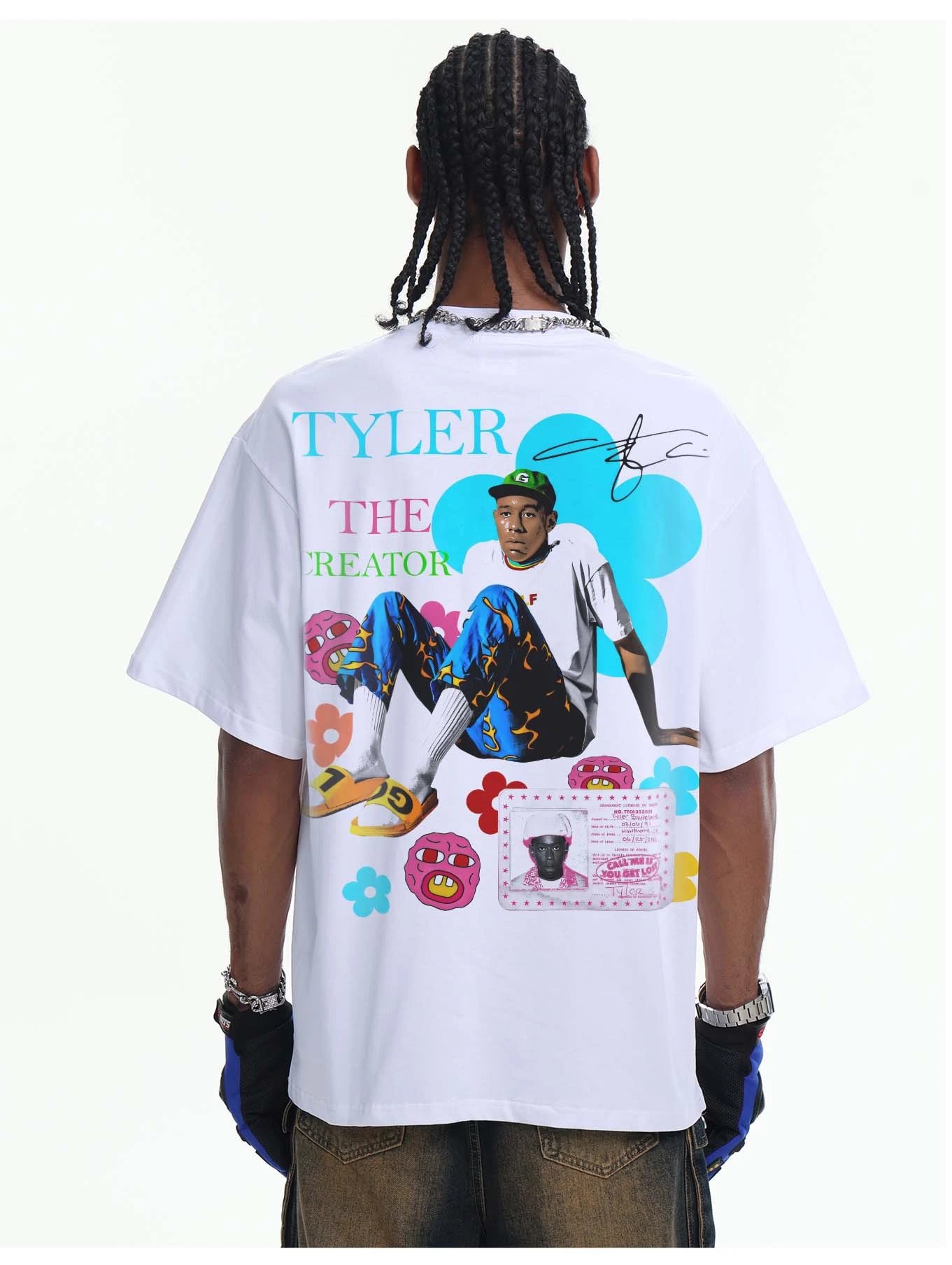 A Bathing Ape GOLF WANG x Tyler, The Creator Graphic Print Oversized T-Shirt White T-Shirts - 17