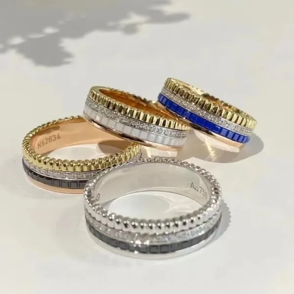 Design Stackable Band Rings Set Silver Black Cubic Zirconia Jewelry - 10