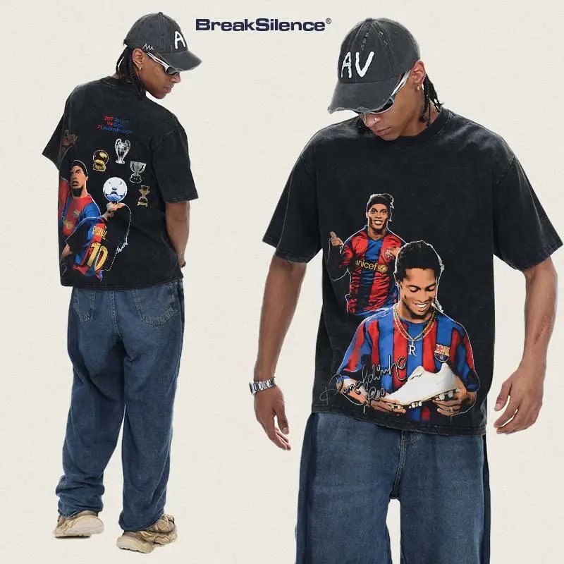 BreakSilence Graphic Print Off-White Oversized T-Shirt