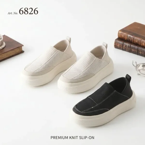 Design Slip-On Platform Sneakers Beige - 3