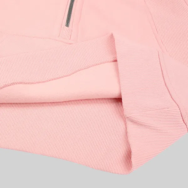 Design Cropped Half-Zip Pullover Sky Blue Hoodie - 7