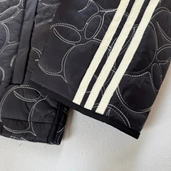 Adidas Originals Quilted Track Jacket Black with White Stripes Outerwear - 26