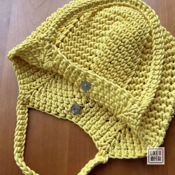 Design Handcrafted Crochet Tote Bag Green Tote Bag - 28
