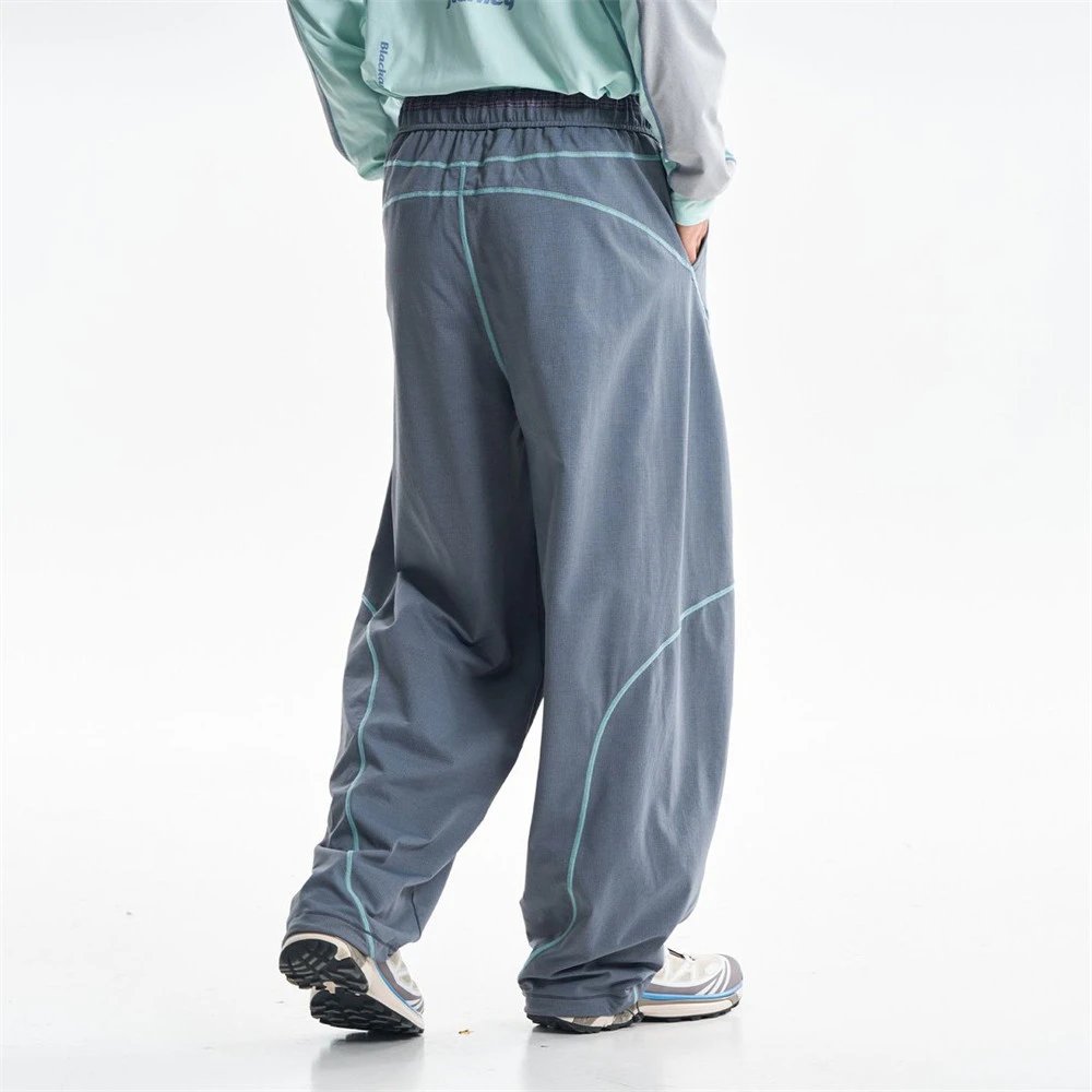 Design Baggy Cargo Pants Purple with Reflective Stitching - 8