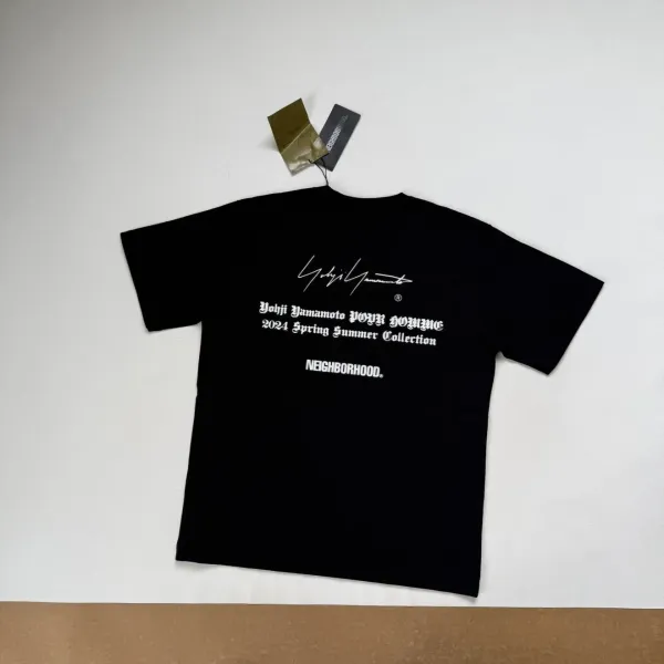 Yohji Yamamoto x Neighborhood Collaboration Graphic Tee Charcoal Gray T-Shirt - 20