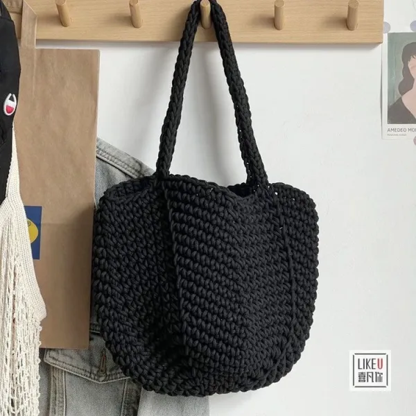 Design Handcrafted Crochet Tote Bag Green Tote Bag - 39