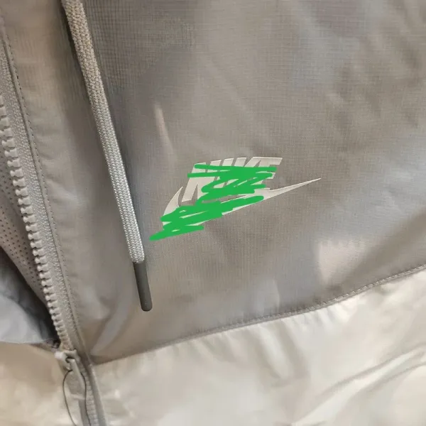 Nike Windrunner Jacket White with Green Swoosh Outerwear - 22