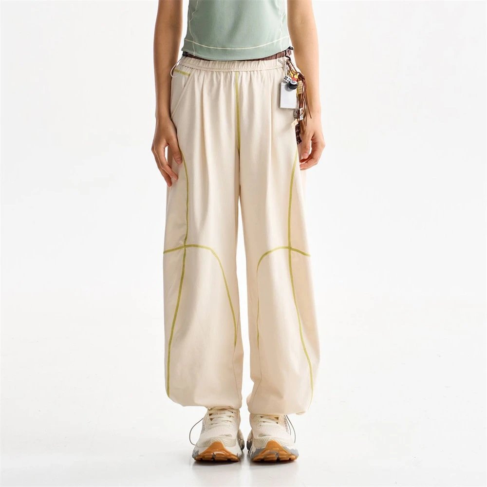 Design Baggy Cargo Pants Purple with Reflective Stitching - 10