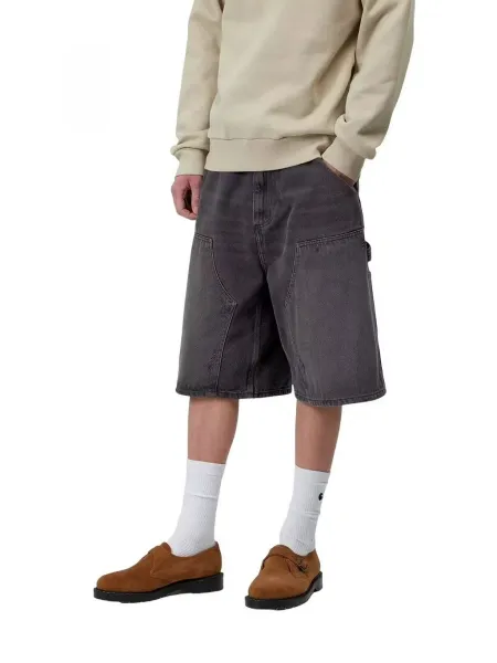 Carhartt Work In Progress Double Knee Shorts Black Denim - 5