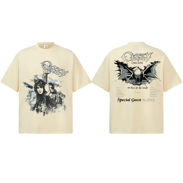 Design Ozzy Osbourne No Rest for the Wicked Tour T-Shirt Beige T-Shirts - 1