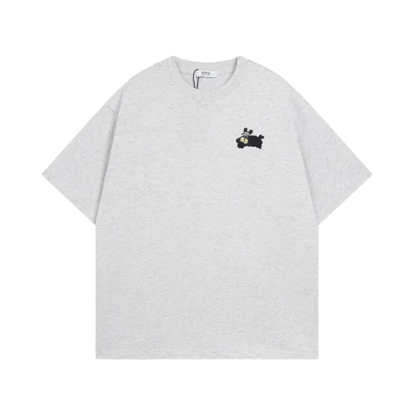 Design NTVG Mini Dog Embroidery Gray T-Shirt T-Shirts - 1