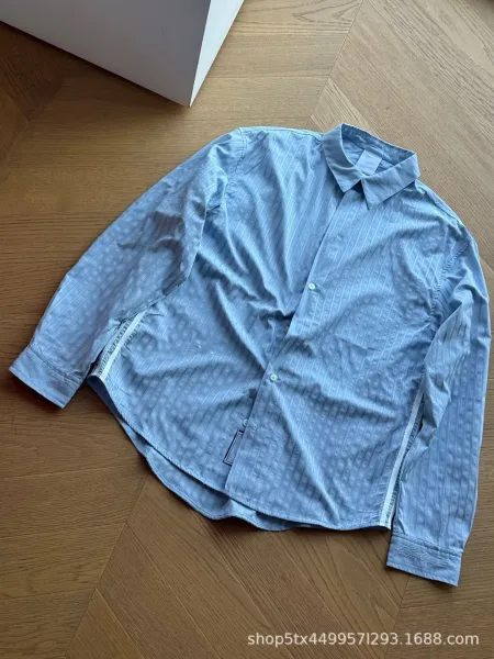 Thom Browne Striped Shirt with Black Side Stripe White Shirt - 6