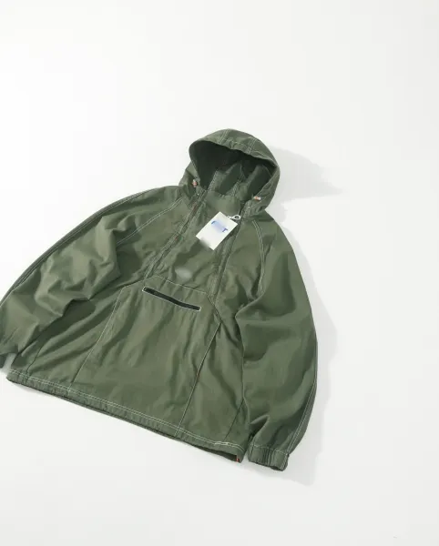 Design Anorak Hooded Windbreaker Army Green Outerwear - 3