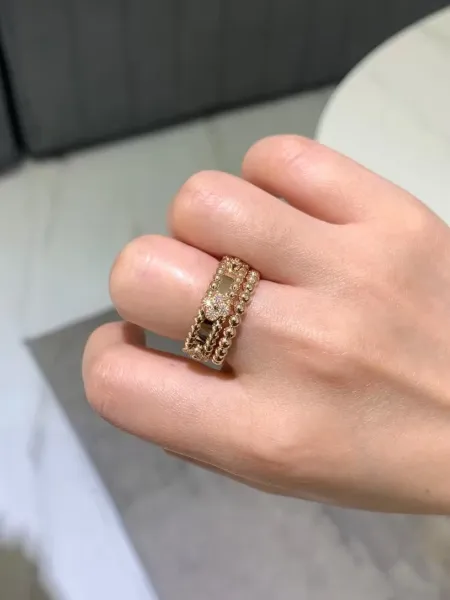 Design Beaded Pavé Band Ring Silver - 16