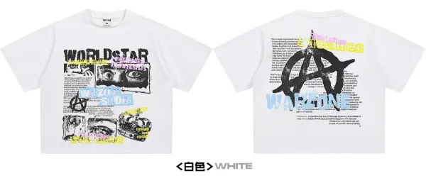 Design Wakzone Studios Worldstar Graphic Print White T-Shirt T-Shirts - 11